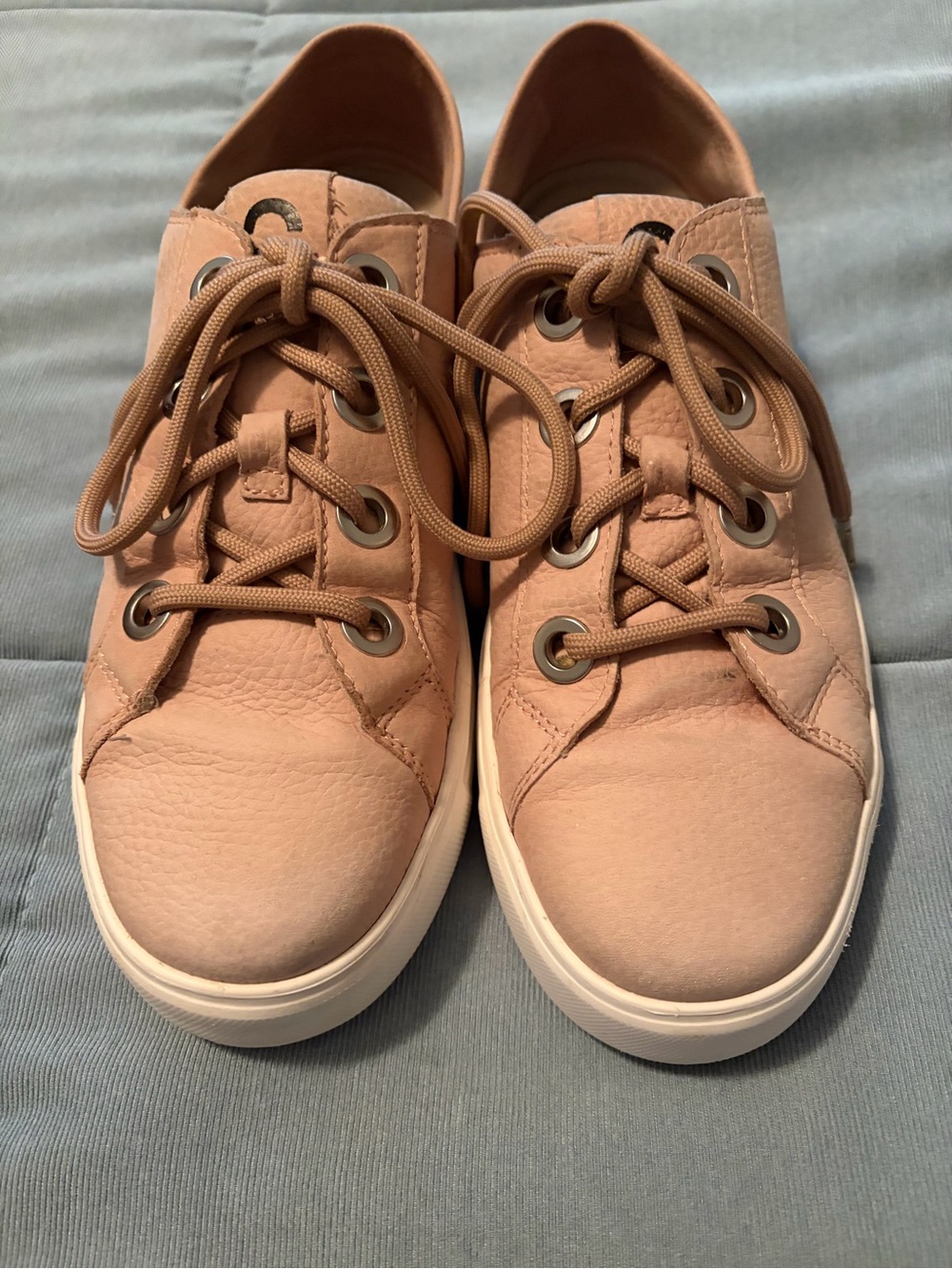 Earth Women's Dusty Pink Leather Casual Lace-Up Sneakers
